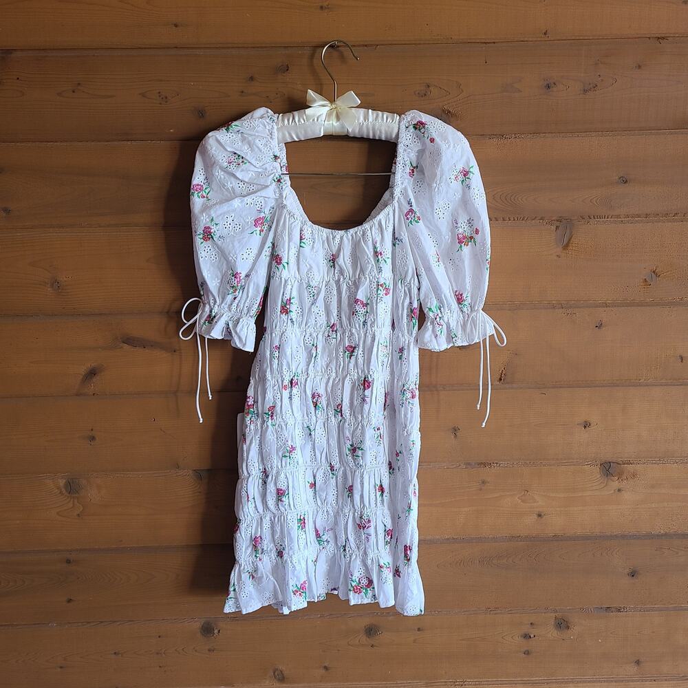 For Love & Lemons Tarte Eyelet Dress NWT Mini Floral Boho Cottage Fairy Western - Picture 4 of 8